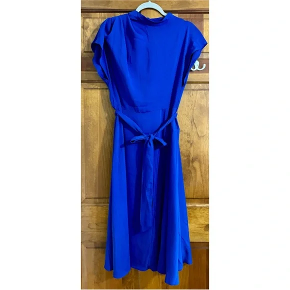 knee length dresses for ladies Scuba Foam Skater Midi Dress - Royal Blue